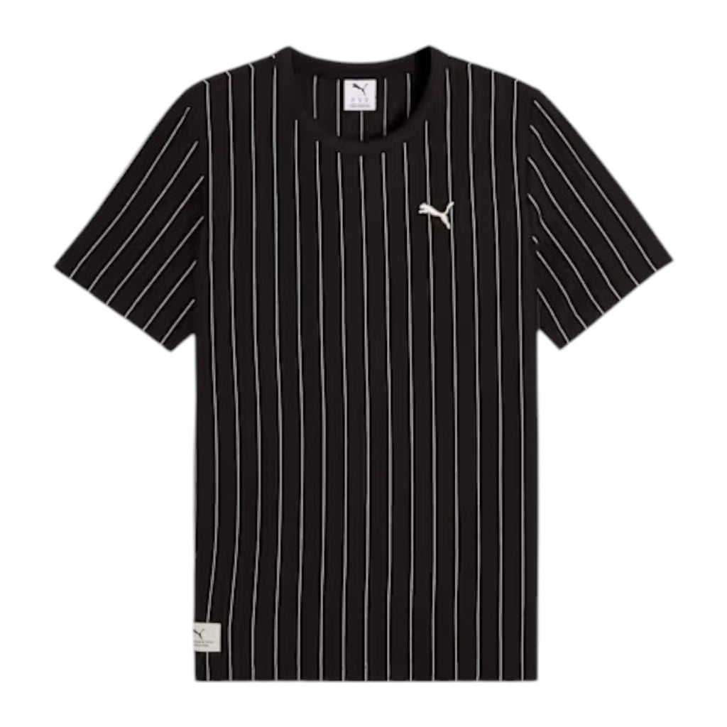 Puma Class Crew Neck Striped Regular Fit Tee - Black
