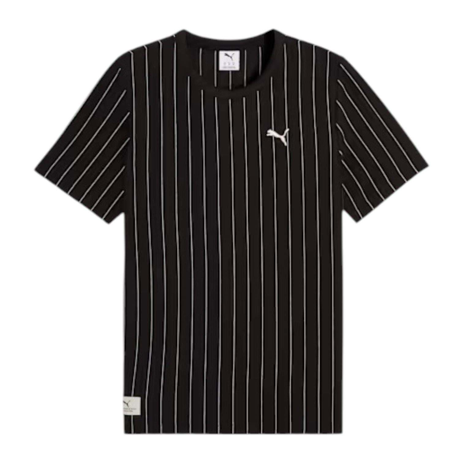 Puma Class Crew Neck Striped Regular Fit Tee - Black
