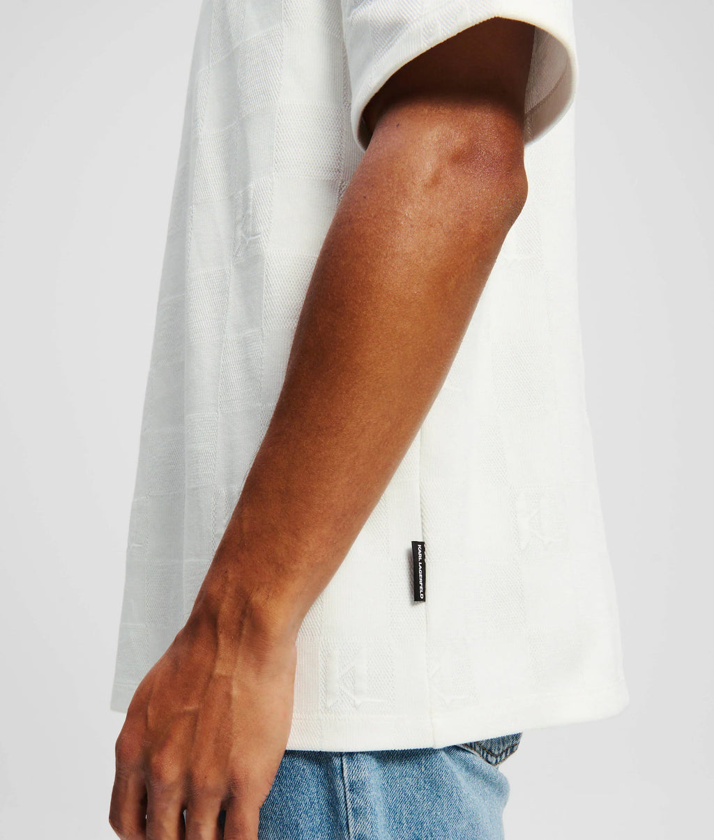 KL MONOGRAM CHECKED T-SHIRT