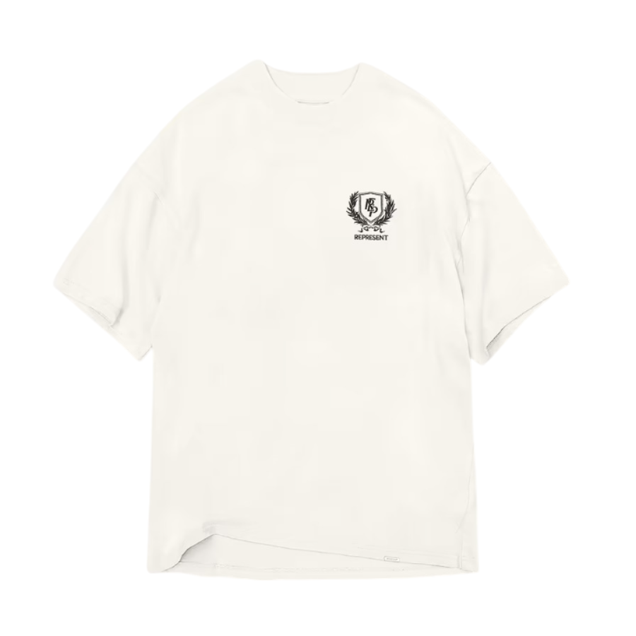 Represent Crest T-Shirt - 'Flat White'