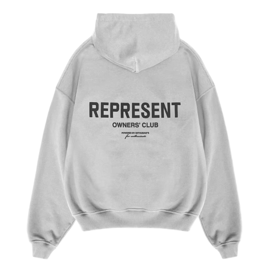 Represent Owners Club Zip Hoodie  - Ash Grey